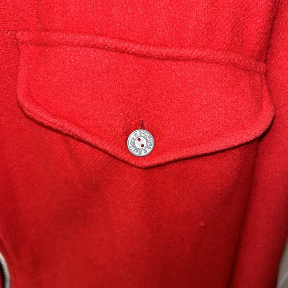 Chaqueta Abrigo Vintage Marlboro Classics Para Hombre Rojo Negro Lana Reversible Años 90 XL Foto 4 de 4