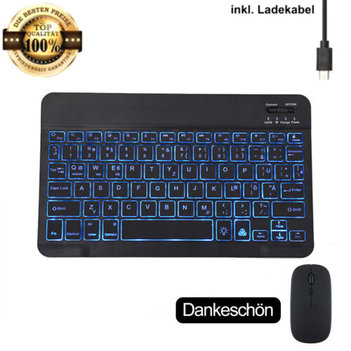 Deutsche Wireless Tastatur kabellos Keyboard Inkl. Funk Maus Für PC Handy Tablet - Bild 18 von 33
