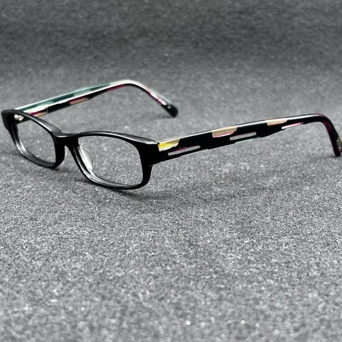 Kensie Moment Eyeglasses Frame Black Green Red Deco Flex 49-15-140 Used