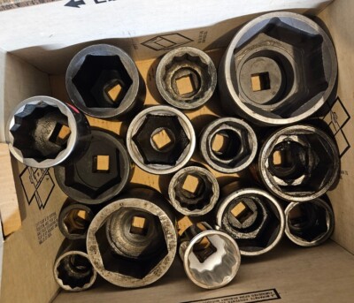Various Large SAE Impact 6 Point 1  Drive Sockets - Wright, Proto 1-5/16'' to 4''