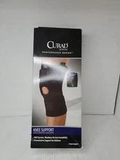 Curad Knee Support Neoprene Hinged w/U-Shaped Support Black Small