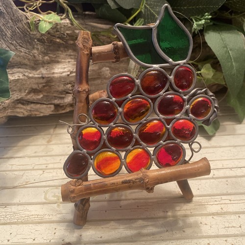 Stained Glass Grape Bunch Window Wall hanging Suncatcher ornament - Picture 2 of 7
