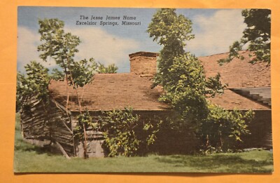 Vintage Linen Postcard MO Missouri Excelsior Springs Jesse James Home PD1 