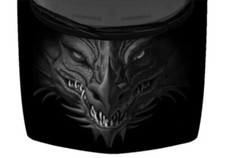 Scaled Dragon Face Greyscale Truck Hood Wrap Vinyl Car Graphic Decal 58