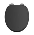 <!--F#f_0-->Burlington Matt Black Soft Close Toilet Seat Chrome Hinges - S48<!--F/-->