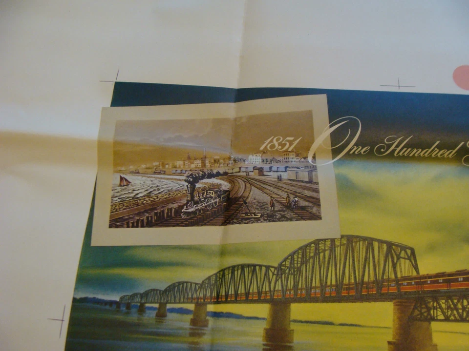 Póster de muestra de impresión 1951 Illinois Central Railroad 100 años, 25 x 30", #3313 Foto 4 de 4