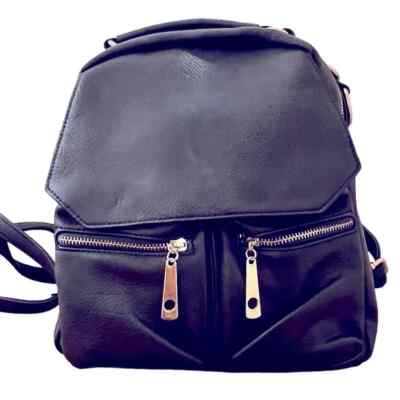 Fabriano Italia Navy Blue Leather 10121 Multipurpose Mini Backpack Small Navy Blue Leather Backpack for women - Stylish Leather  main image 3
