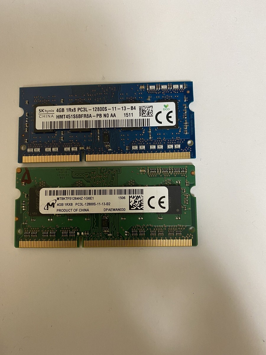 8GB 2x4GB DDR3L 1600MHz Laptop RAM PC3L 12800S 1Rx8 Memory 204Pin
