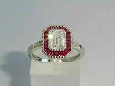 2.50 CT White Emerald Cut CZ Pink Women's Wedding Ring in 925 Sterling Silver