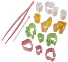 TORUNE Deco Jamón Queso Vegetales Molde Cortador 2 para Fiambrera Bento Hecho en JAPÓN