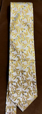VTG Beau Brummel Soho Yellow Artsey Tie Silk Italy  