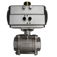 2" NPT Pneumatic Actuated Ball Valve double acting 1000psi Stainless Valve