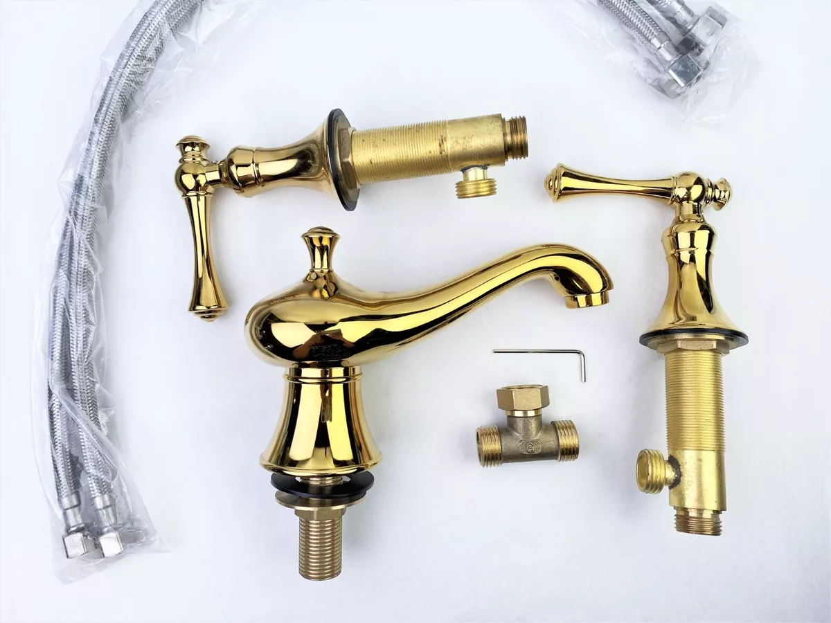 Polished brass 2024 bathroom faucet