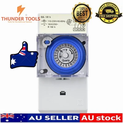 Thunder Tools Mechanical 24 Hours Timer Switch AC 110-230V 30 Minutes - image 1 of 4