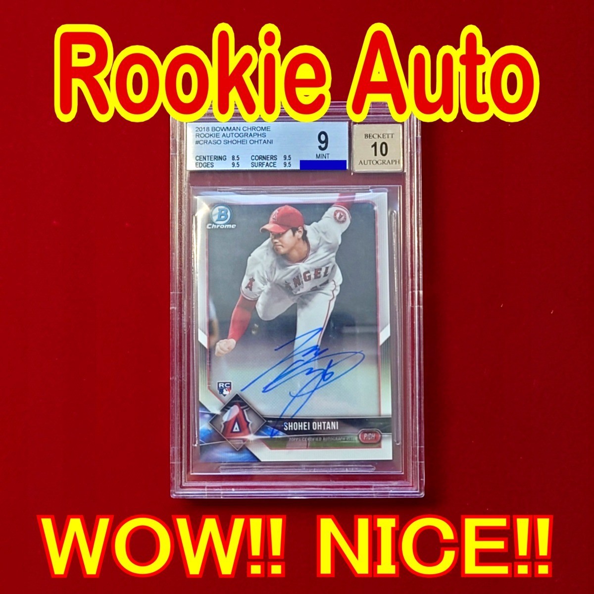 BGS9 Auto10 Pitching OHTANI 17 RC Auto 2018 Topps Bowman Chrome Auto Card CRA SO