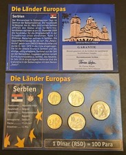 Serbien Serbia KMS Kursmünzensatz mit Münzdokument Die Länder Europas