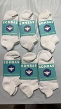 6 Pairs Bombas Women's All-Purpose Performance white Ankle Sock Size Medium