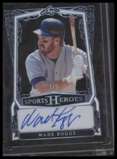 2025 Leaf Metal Sports Heroes #BA-WB1 Wade Boggs Base Auto Crystal Green #/9