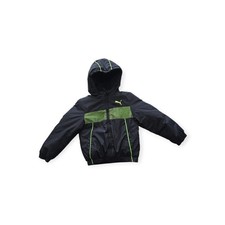 Puma Jacket Youth Boys Size 4 Gray Green Hooded Winter Coat