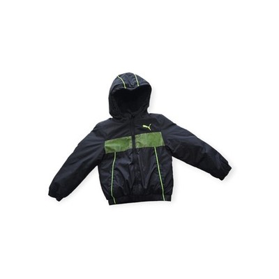 Puma Jacket Youth Boys Size 4 Gray Green Hooded Winter Coat