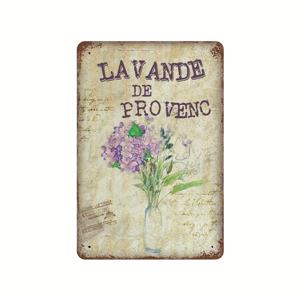 French Country Lavender Metal Wall Art - Vintage Lavande de Provenc Decor Sign - Image 2 of 4