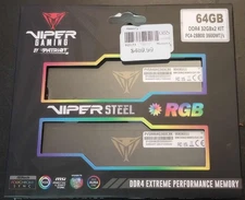 Patriot Viper Steel RGB 64GB (2 x 32GB) DDR4 3600 (PC4-28800) Desktop RAM