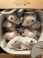 New Levtex Baby Lullabies Little Feather Mobile HTF Foxes White Cream
