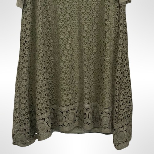 Lane Bryant Lace Dress Womens Plus Size 20 Olive Green Dainty Crochet Lace - Picture 3 of 8