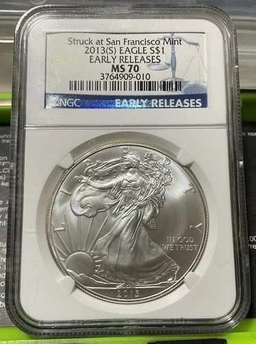 2013 American Silver Eagle 1 oz .999 Silver U.S. Mint NGC MS70 Early Releases