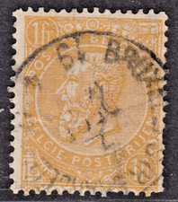 TIMBRE 1884 BELGIQUE 1 FR.-OBL. B-VOIR SCAN R/V-
