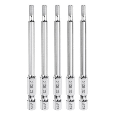 5Stk 3mm (H3) Sechskantschlüssel-Bohrer,3,2'' lange magnetische