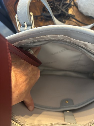 Glass and Ladder Co Michelle Tote Bag, Medium, Baby Blue and Gold - Picture 12 of 17