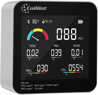 Air Quality Monitor Indoor   CO2 Detector, VOC Meter and AQI Tester Tracks TVOC,