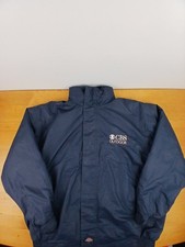 Dickies Hooded Work Jacket Mens XL Navy Fleece Lined Padded CBS Outdoor Coat