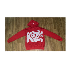 Red Custom Hoodie Women's Graphic Pullover Hoodie Red White Crew Neck Size M