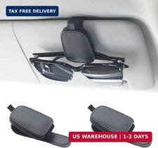 Yuoyar Sunglass Holder for Car, Magnetic Leather Sunglasses Holder and Ticket Ca