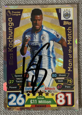 TOPPS SIGNED CARD - ELIAS KACHUNGA - MAN of the MATCH - HUDDERSFIELD TOWN