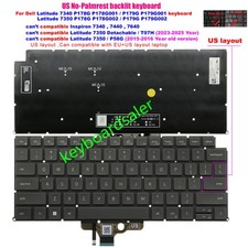 New US backlit keyboard For Dell Latitude 7340 7350 2-in-1 P178G P179G P179G001