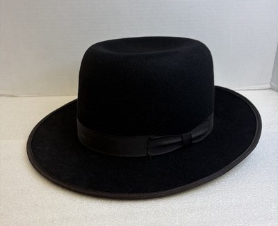 Amish Men s Black Beaver Brand Hat Size 7-1/4 Model 470