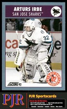 Arturs Irbe 1992-93 Score Canadian #457 San Jose Sharks