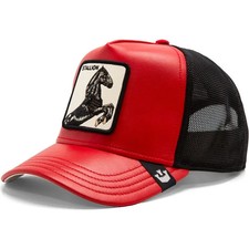 Goorin Bros. The Farm Adjustable Trucker Cap Stallion Red Leather Snapback Hat