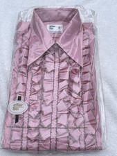 After Six Pink Ruffled Tuxedo Shirt NWT 1970  s