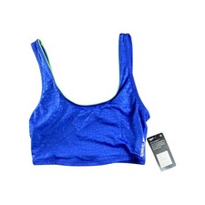 NWT Speedo Dazzling Blue Textured Swim Top S/P/CH Scoop Neck Athletic Sport