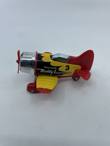 VTG Buddy L Sky Racer #3 Airplane Single Propeller Plane Yellow / Red 1978 - Afbeelding 4 van 8