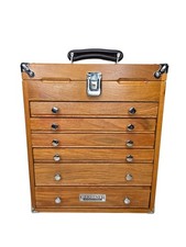 Gi-t16 Gerstner International Oak 6-drawer Collectors Chest Keys Good Cond..