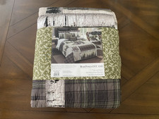 New Donna Sharp Bear Panels Queen 3 Pc Bedding Set Quilt Shams