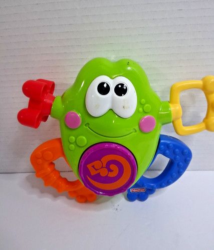 Fisher-Price Baby Rattle Teether Toy Frog Shape Colorful Plastic Infant Toy