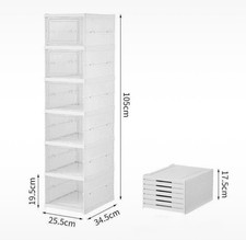 Scarpiera Pieghevoli in Plastica Con Porte Salvaspazio Componibile Con 6 Ripiani