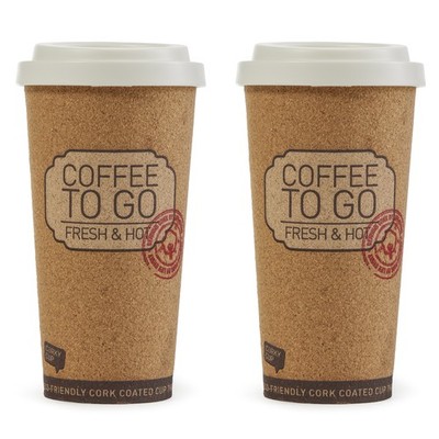 Life Story Corky Cup Reusable 16 oz Insulated Travel Mug Coffee Thermos (2 Pack)