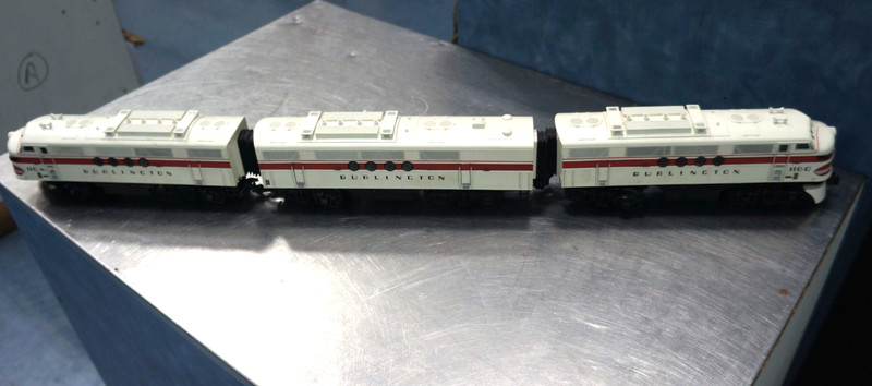 mth electric train Burlington O Scale Premier FT ABA Diesel Set w/ proto 2.0